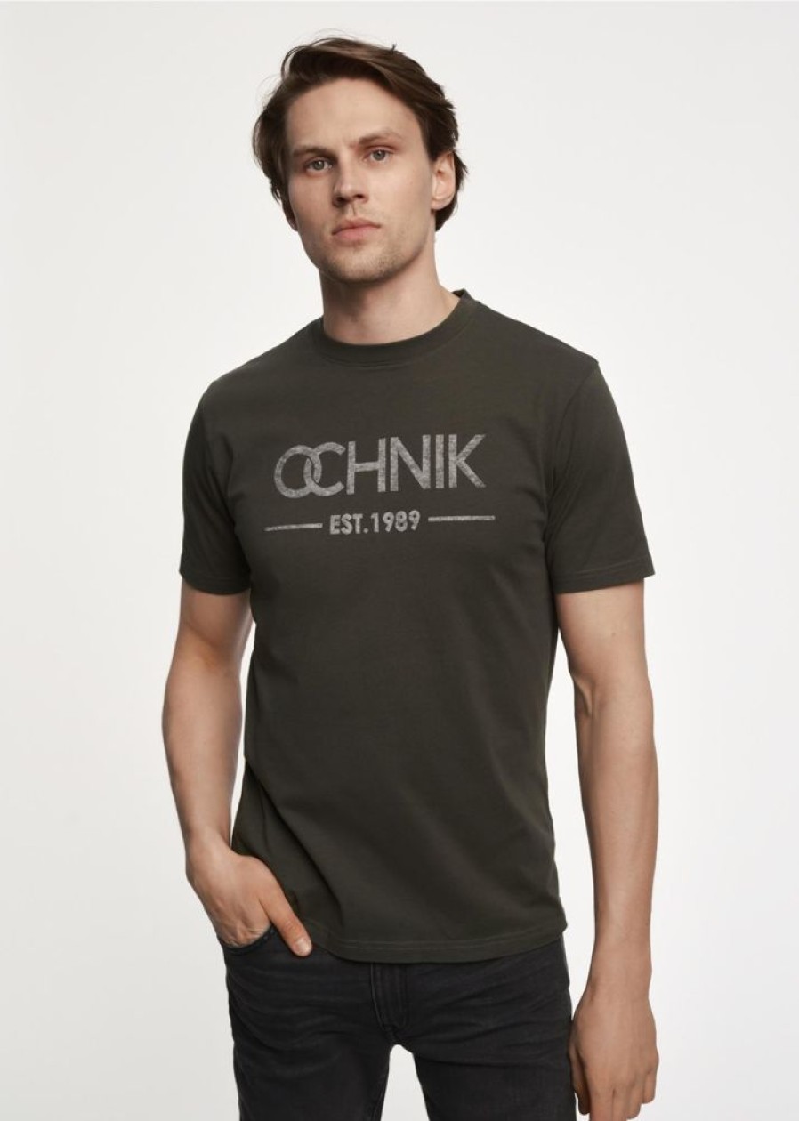 On OCHNIK T-Shirty | T-Shirt Meski Khaki Z Logo