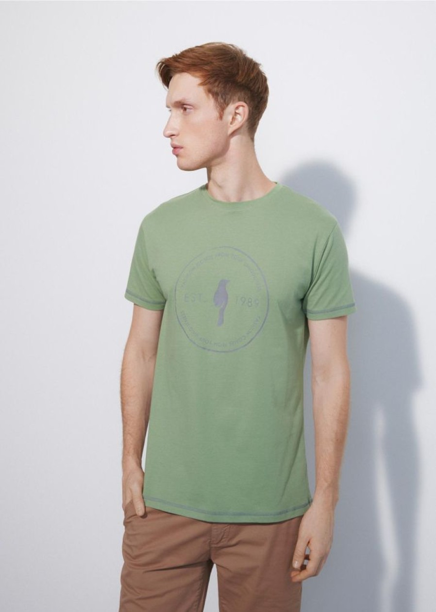 On OCHNIK T-Shirty | Zielony T-Shirt Meski Z Logo