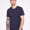 On OCHNIK T-Shirty | Granatowy Basic T-Shirt Meski Z Logo