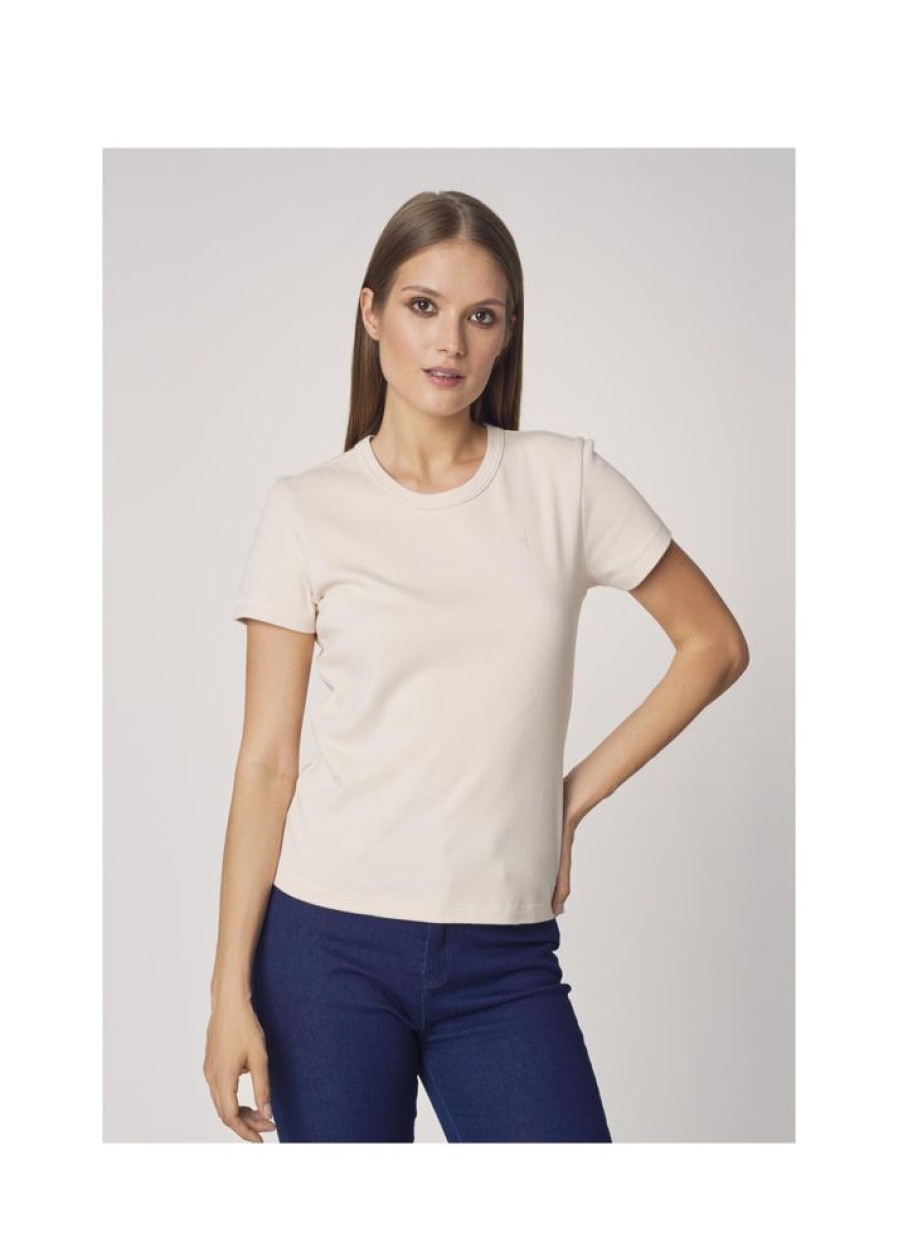 Ona OCHNIK T-Shirty | Bezowy T-Shirt Basic Damski