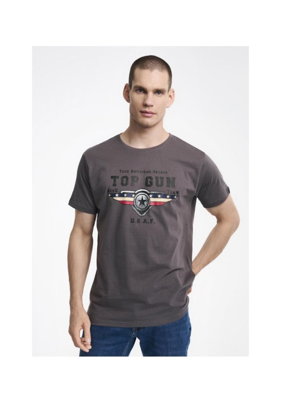 On OCHNIK T-Shirty | Ciemnoszary T-Shirt Meski Top Gun