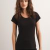 Ona OCHNIK T-Shirty | Czarny T-Shirt Damski Basic