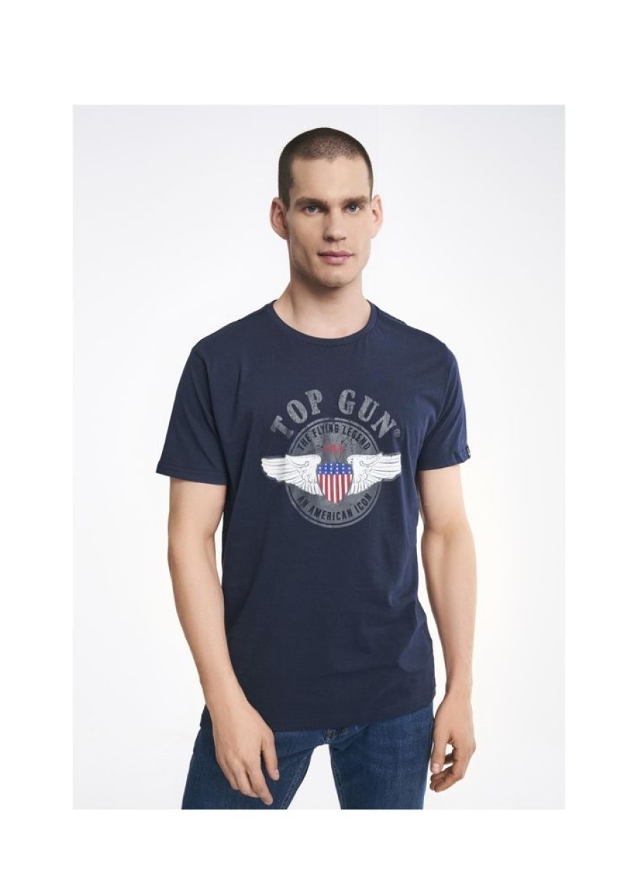 On OCHNIK T-Shirty | Granatowy T-Shirt Meski Top Gun