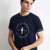 On OCHNIK T-Shirty | Granatowy T-Shirt Meski Z Logo