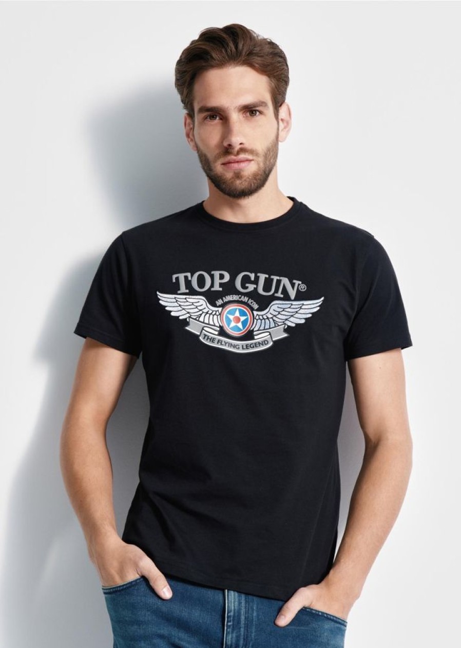 On OCHNIK T-Shirty | Czarny T-Shirt Meski Top Gun